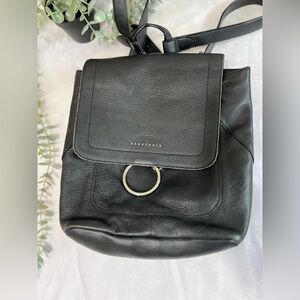 Anthropologie Sanctuary Black Pebble Leather Backpack